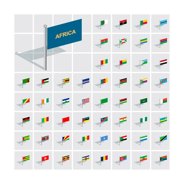 3D vlajky ilustrace. Afrika. — Stockový vektor