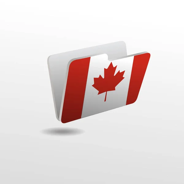 Mapp med bilden av flagga Kanada — Stock vektor