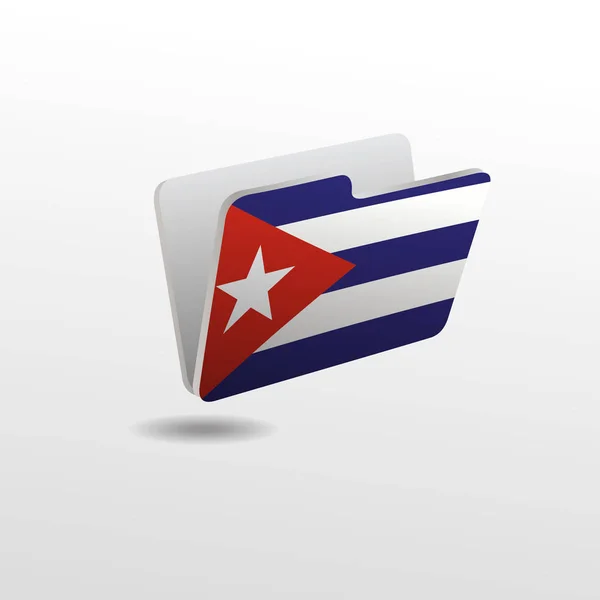 Dossier avec l'image du drapeau de CUBA — Image vectorielle
