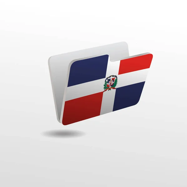 Carpeta con la imagen de la bandera de REPÚBLICA DOMINICANA — Vector de stock