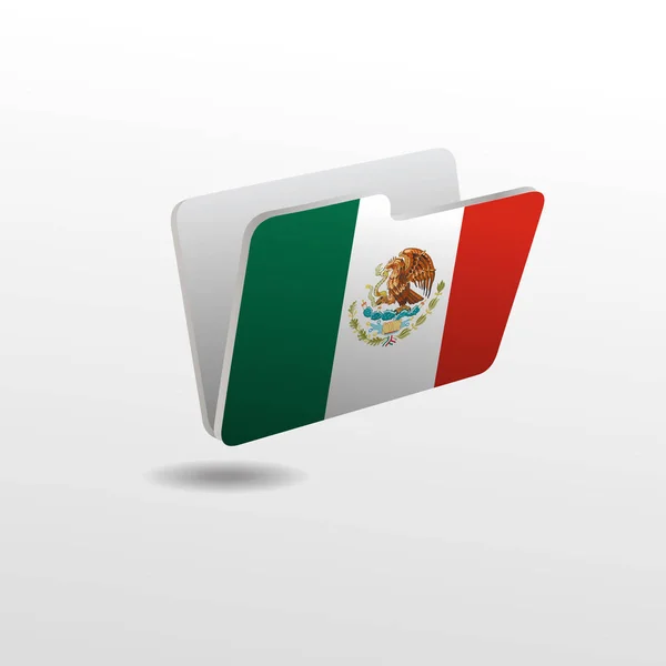 Φάκελο με την εικόνα της σημαίας του Μεξικού — Διανυσματικό Αρχείο