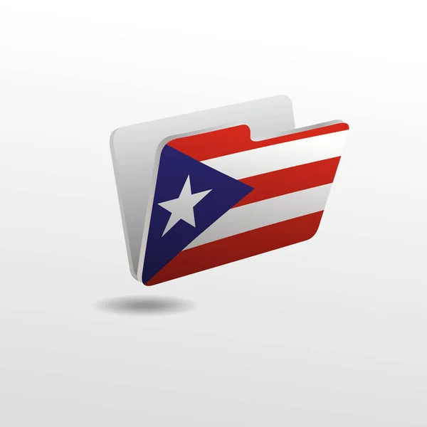 Folder with the image of the flag of PUERTO RICO — Stock Vector