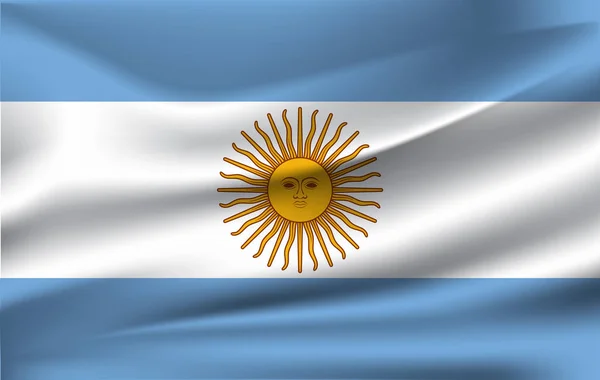 Bandeira acenando realista da Bandeira acenando da Argentina, bandeira fluente texturizada de tecido de alta resolução, vetor EPS10 —  Vetores de Stock