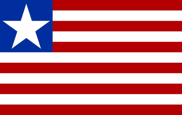 Flag of Liberia. Vector. Accurate dimensions, element proportions and colors. — Stock Vector