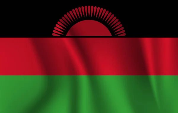 Bandeira nacional do Malawi. Ilustração vetorial realista . — Vetor de Stock