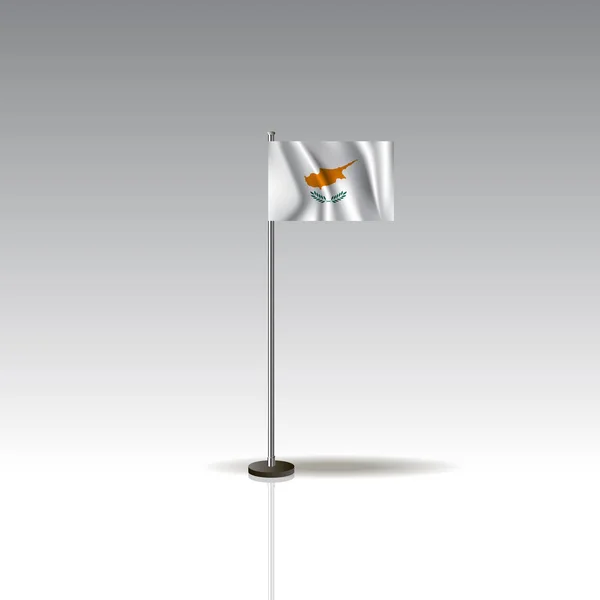 Flaggenillustration des Landes Zypern. Nationalflagge Zyperns isoliert auf grauem Hintergrund. — Stockvektor