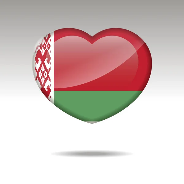 Love BELARUS symbol. Heart flag icon. Vector illustration. — Stock Vector