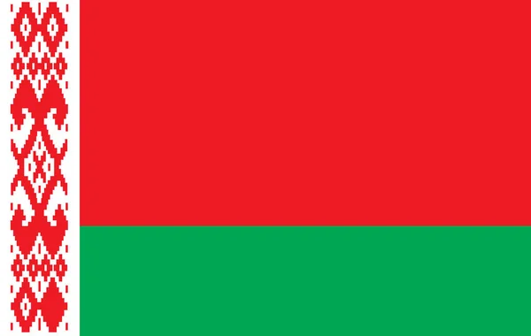 Vlag van Wit-Rusland. Vector. Nauwkeurige afmetingen, elementen verhoudingen en kleuren. Originele en eenvoudig Wit-Rusland vlag geïsoleerde vector in de officiële kleuren en deel correct. — Stockvector