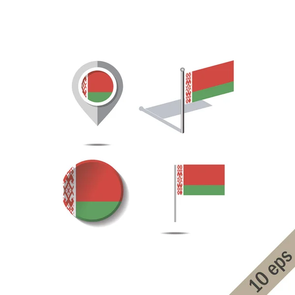 Mapa de pines con bandera de Bielorrusia — Archivo Imágenes Vectoriales