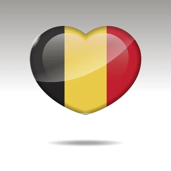 Älska Belgien symbol. hjärtat flaggikonen. vektor illustration. — Stock vektor