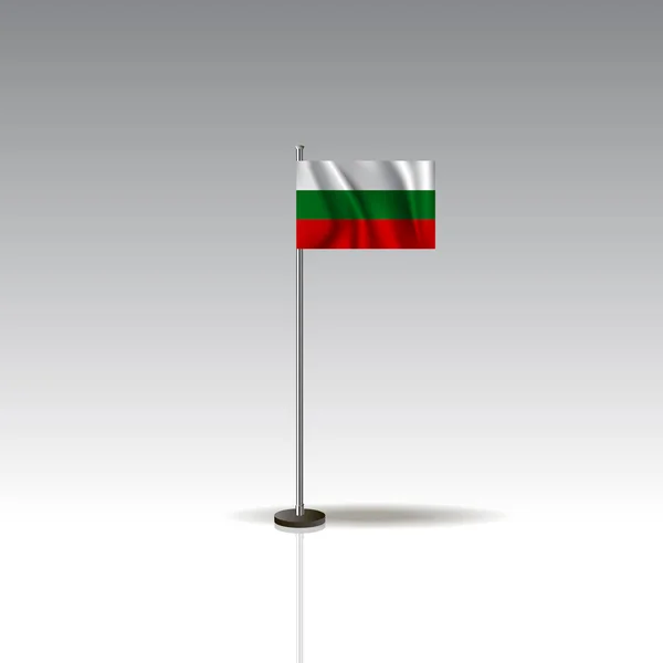 Bandera Ilustración del país de BULGARIA. Bandera nacional de BULGARIA aislada sobre fondo gris . — Archivo Imágenes Vectoriales