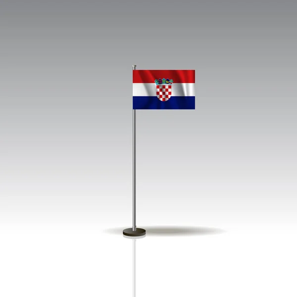 Bandera Ilustración del país de CROACIA. Bandera nacional CROACIA aislada sobre fondo gris . — Vector de stock