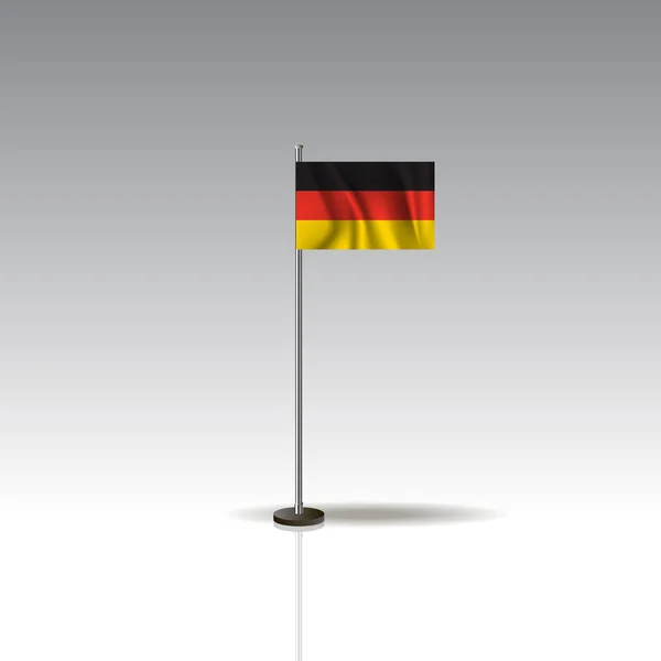 Flaggenillustration des Landes Deutschland. Nationalflagge Deutschlands isoliert auf grauem Hintergrund. — Stockvektor
