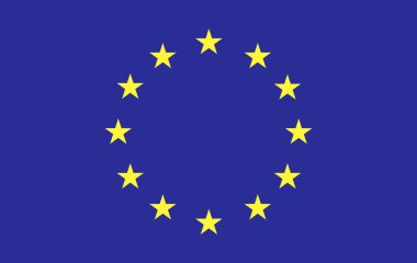 Avrupa Birliği bayrağı, resmi renkleri ve oran doğru. Vektör çizim. Eps10.