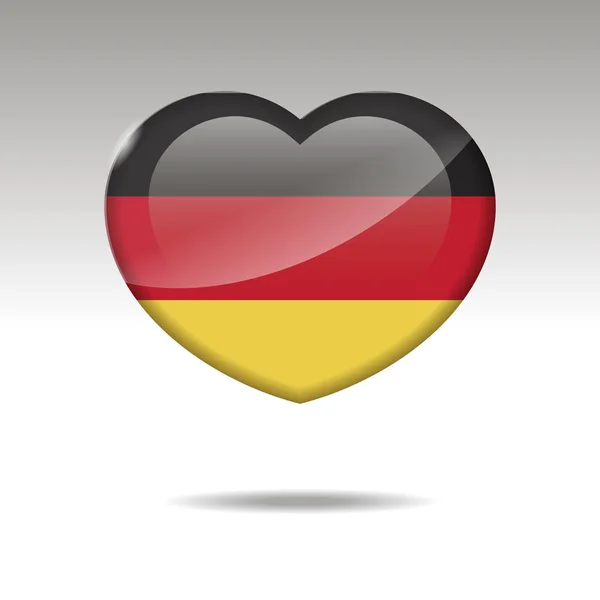 Liebe deutschland symbol. Herz Flagge Symbol. Vektorillustration. — Stockvektor