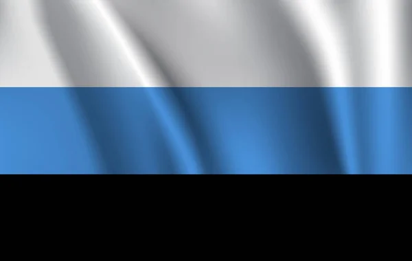 Bandiera sventolante realistica dell'Estonia. Bandiera fluente strutturata in tessuto, vettore EPS10 — Vettoriale Stock