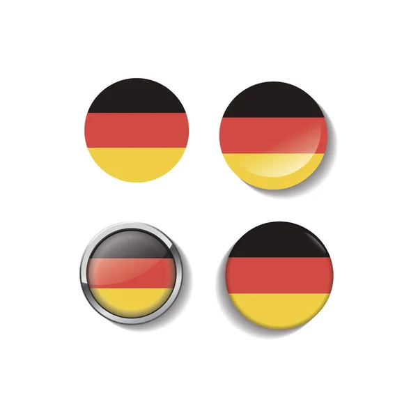 Duitsland set vlaggen ronde badges. — Stockvector