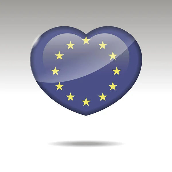 Liebe europäisches unionssymbol. Herz Flagge Symbol. Vektorillustration. — Stockvektor