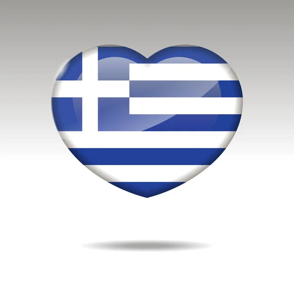 Älska Grekland symbol. hjärtat flaggikonen. vektor illustration. — Stock vektor