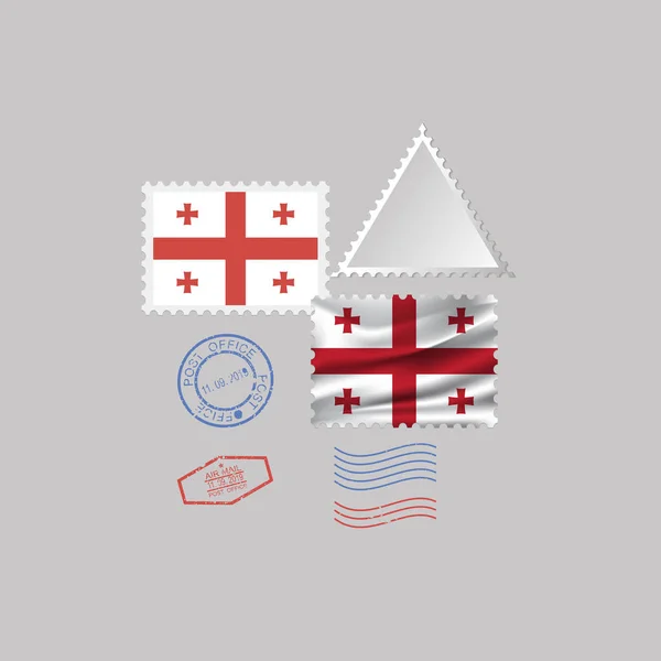 GEORGIA flag francobollo set, isolato su sfondo grigio, illustrazione vettoriale. 10 eps — Vettoriale Stock