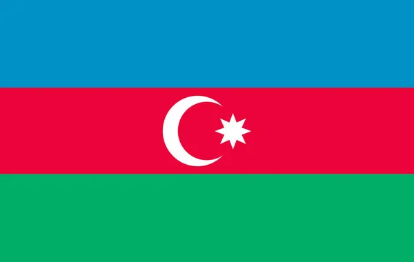 Bandera de Azerbaiyán, oficialmente la República de Azerbaiyán. Ilustración vectorial de una bandera estilizada. La rendija en el papel con sombras. Elemento para infografías. 10eps — Archivo Imágenes Vectoriales