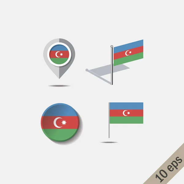 Булавки с флагом Азербайджана — стоковый вектор