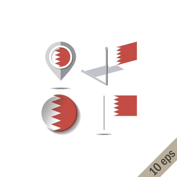 Anstecknadeln mit Fahne von Bahrain — Stockvektor