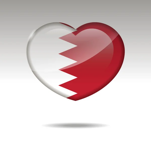 Amor símbolo de Bahréin. Icono bandera del corazón . — Archivo Imágenes Vectoriales