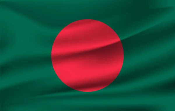 バングラデシュの 3 d 手を振る旗 — ストックベクタ