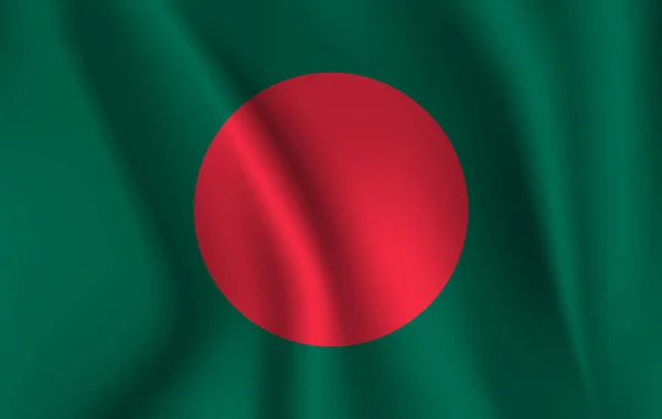 3D-waving vlag van Bangladesh 10 eps — Stockvector