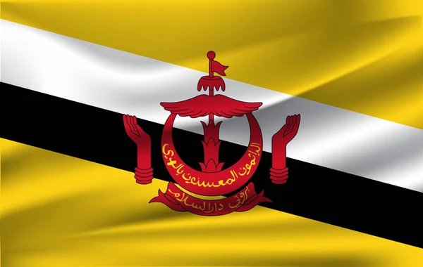 3D-s integetett zászló a Brunei 10 eps — Stock Vector