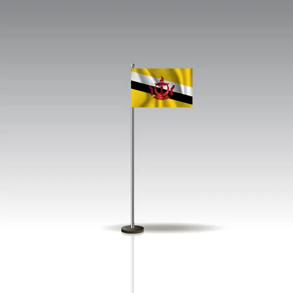 Brunei ülke bayrağı çizimi. Gri arka plan üzerinde izole Brunei bayrağı. Eps10 — Stok Vektör