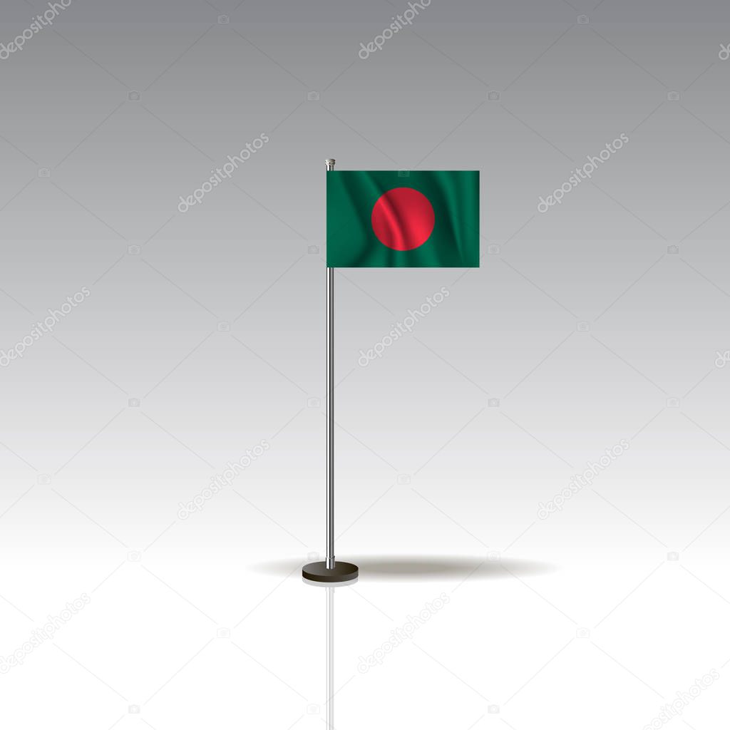 Flag Illustration of the country of BANGLADESH. National BANGLADESH flag isolated on gray background. EPS10