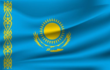 Kazakistan 3D dalgalanan bayrak