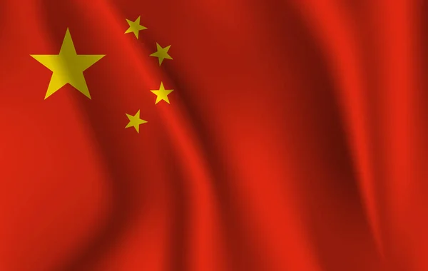 中国の旗を振って、ベクトルします。 — ストックベクタ