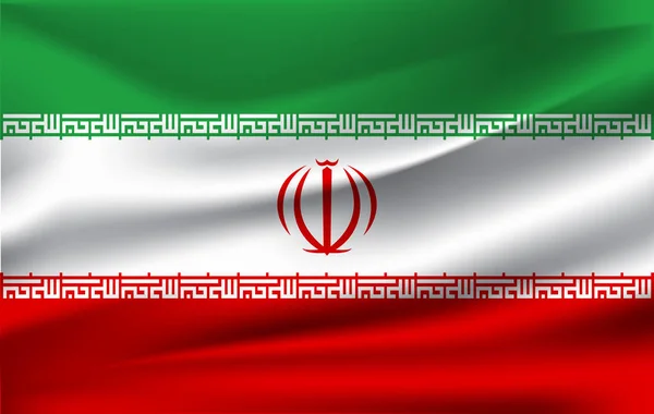 La bandiera sventolante dell'Iran — Vettoriale Stock