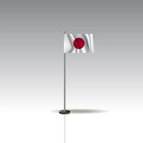 Bandeira Ilustração do país do JAPÃO. Bandeira nacional do JAPÃO isolada em fundo cinza. EPS10 — Vetor de Stock