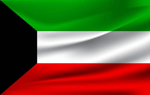 Bandeira de Acenação 3D do Kuwait —  Vetores de Stock