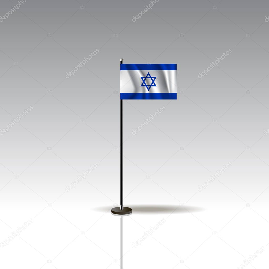 Flag Illustration of the country of ISRAEL. Illustration. National IRAQ flag isolated on gray background. EPS10