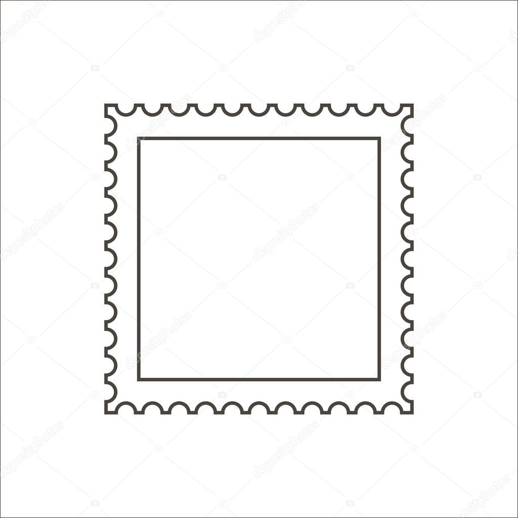 Postage Stamp Line Icon On White Background