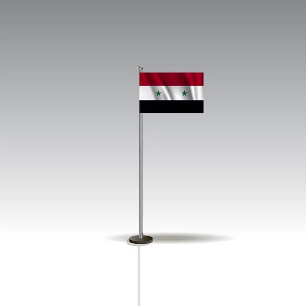 Bandera Ilustración del país de SIRIA. Bandera nacional de SIRIA aislada sobre fondo gris. EPS10 — Archivo Imágenes Vectoriales