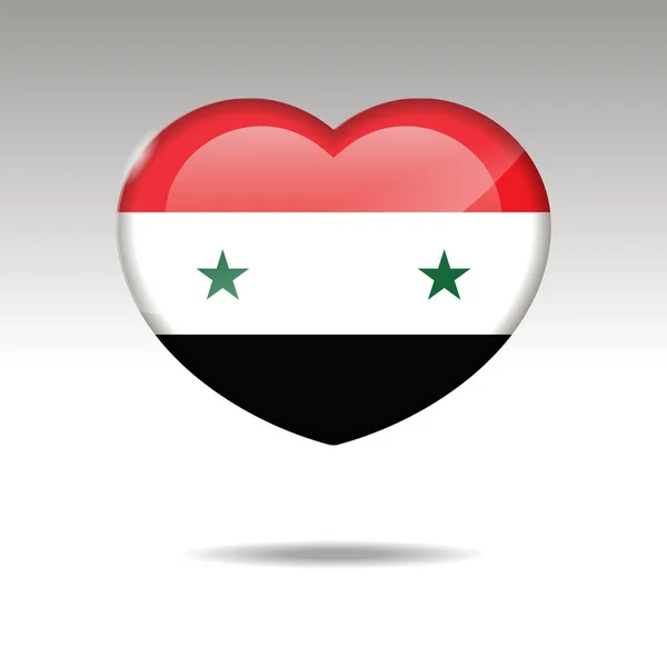 Älska Syrien symbol. hjärtat flaggikonen. — Stock vektor
