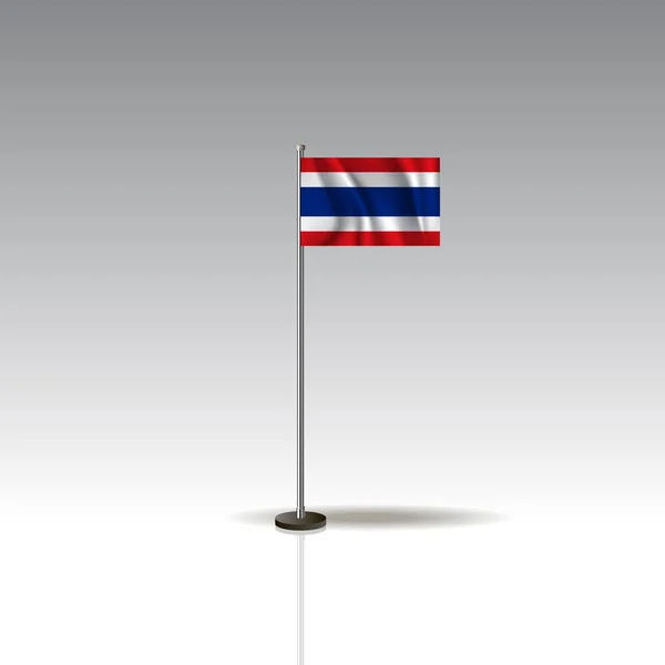 Flaggenillustration des Landes Thailand. Nationalflagge Thailands isoliert auf grauem Hintergrund. eps10 — Stockvektor