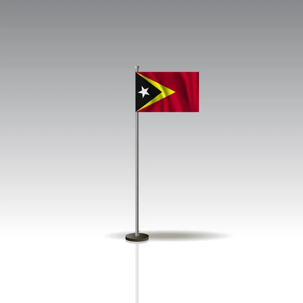 Bandera Ilustración del país de TIMOR-LESTE . — Archivo Imágenes Vectoriales