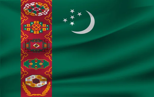 Flaga Republiki Turkmenistanu — Wektor stockowy