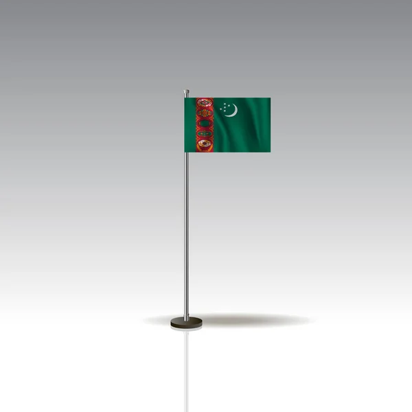 Türkmenistan ülke bayrağı çizimi. — Stok Vektör