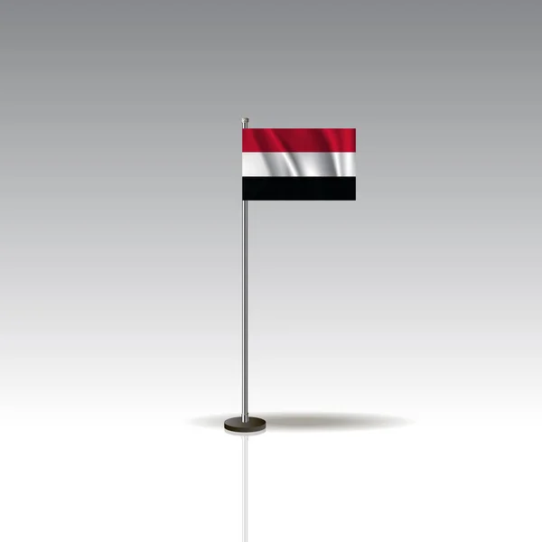 Drapeau Illustration du pays du YEMEN. Drapeau national du Yémen isolé sur fond gris. PSE10 — Image vectorielle