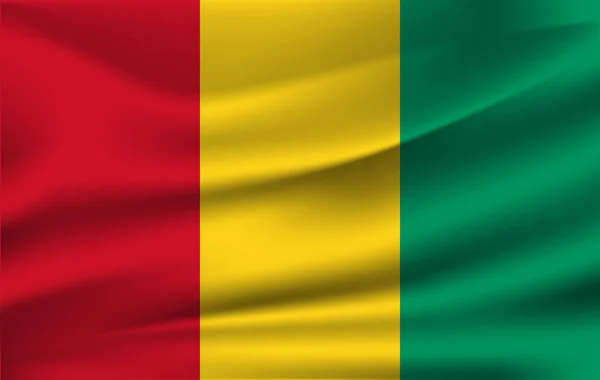 Gine-Bissau Cumhuriyeti bayrağı. Gine Bissau Cumhuriyeti bayrağı sallayarak gerçekçi. — Stok fotoğraf