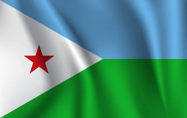 3D wuivende vlag van Djibouti — Stockfoto