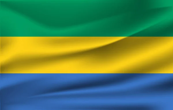 Bandera ondeante 3D de Gabón — Foto de Stock
